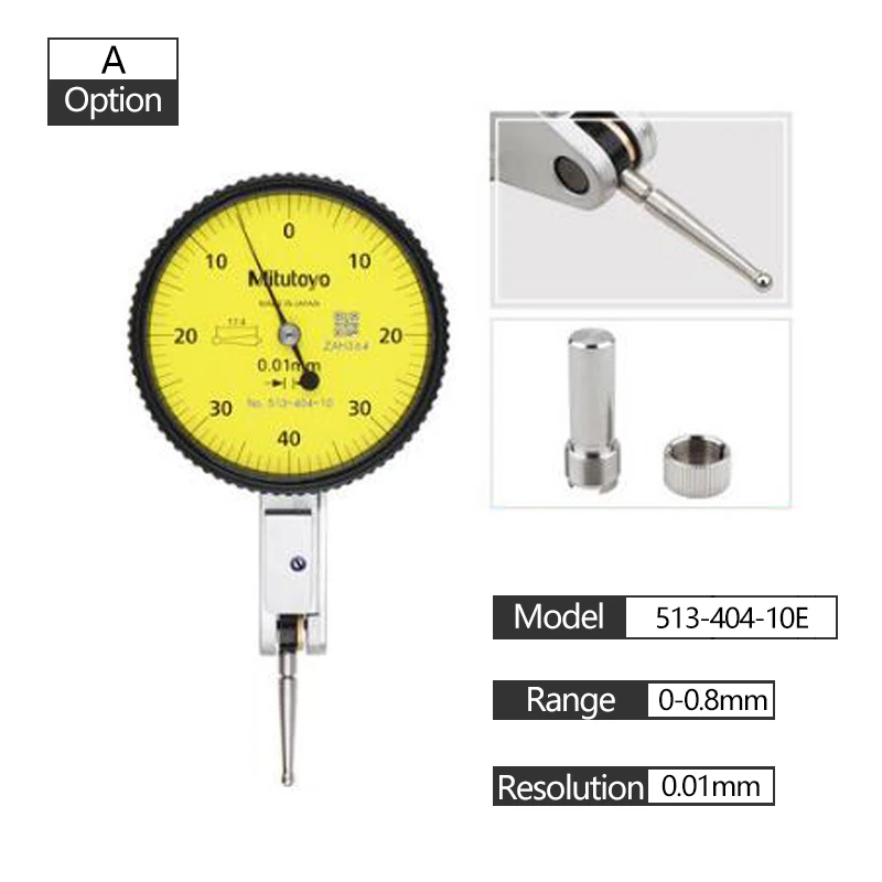 Mitutoyo, стрелочный Манометр 0-0,14/0-0,2/0-0,6/0-0,8/0-1 мм Циферблат Тесты индикатор Разрешение 0,001/0,002/0,01 мм измерительный инструмент - Цвет: 513-404-10E