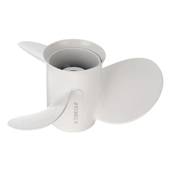 

New Arrival-664-45949-02-El Marine Boat Outboard Propeller 9 7/8 X 13 For Yamaha 20-30Hp Right-Hand Rotation 3 Blades White