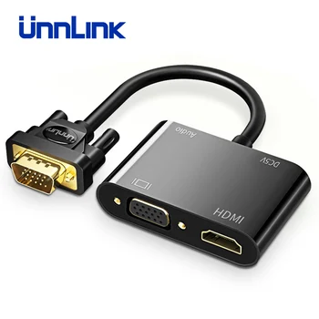 

Unnlink VGA to HDMI+VGA Converter with Audio 2 In 1 FHD1080P@60Hz Sync for Laptop Computer PC Host to Monitor Projector HDTV