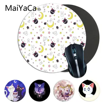 

MaiYaCa Boy Gift Pad cute Sailor Moon cat Computer Gaming round Mousemats gaming Mousepad Rug For PC Laptop Notebook
