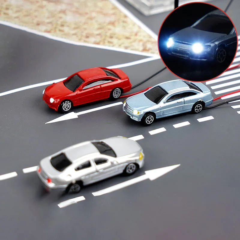 30Pcs Modello Di Motore Car City Street Scene 1/100 1/150 1/200 Modello In Scala Accessori Ferroviari Hot Wheel Garden Building Layout