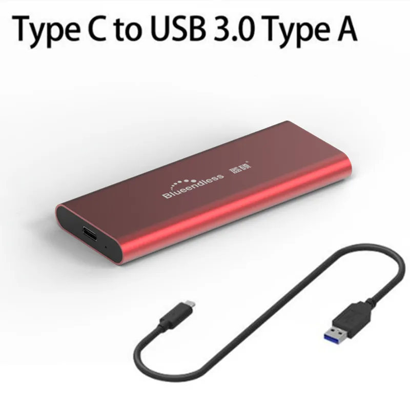 Red C to A M2 SSD чехол NVME SSD корпус M.2 для usb type C жесткий диск Корпус для NVME PCIE NGFF SATA M/B Ключ 2240/2280 SSD диск - Цвет: Red C to A