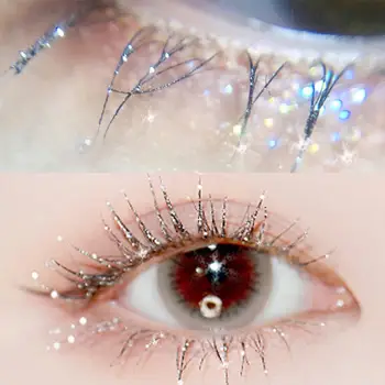 

Diamond Glitter Mascara Long Lasting Quick Dry Waterproof Mascara Curling Cosmetic Eye Thick Makeup Shiny Eyelash G5B6