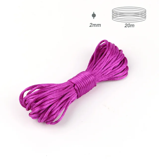 TYRY.HU 80 meter Baby Chewable Necklace Accessories 1.5mm Satin Silk Nylon Cord for Silicone Teething Pacifier Chain DIY Tools 20m purple 2mm