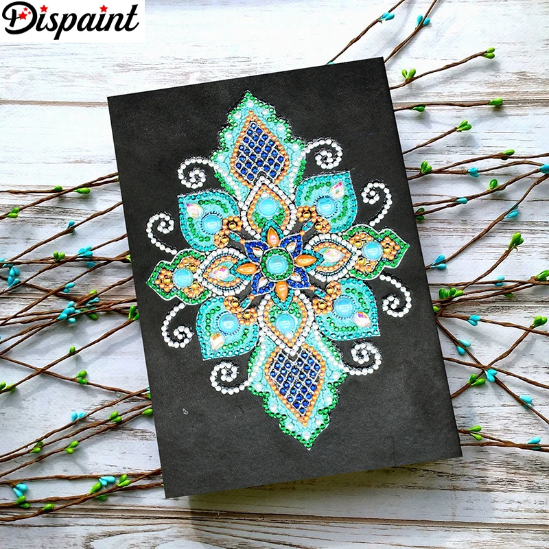 Dispaint A5 записные книжки 5D DIY алмазная живопись специальная форма Дневник Книга Алмазная вышивка "мандала цветок" Стразы Декор подарок