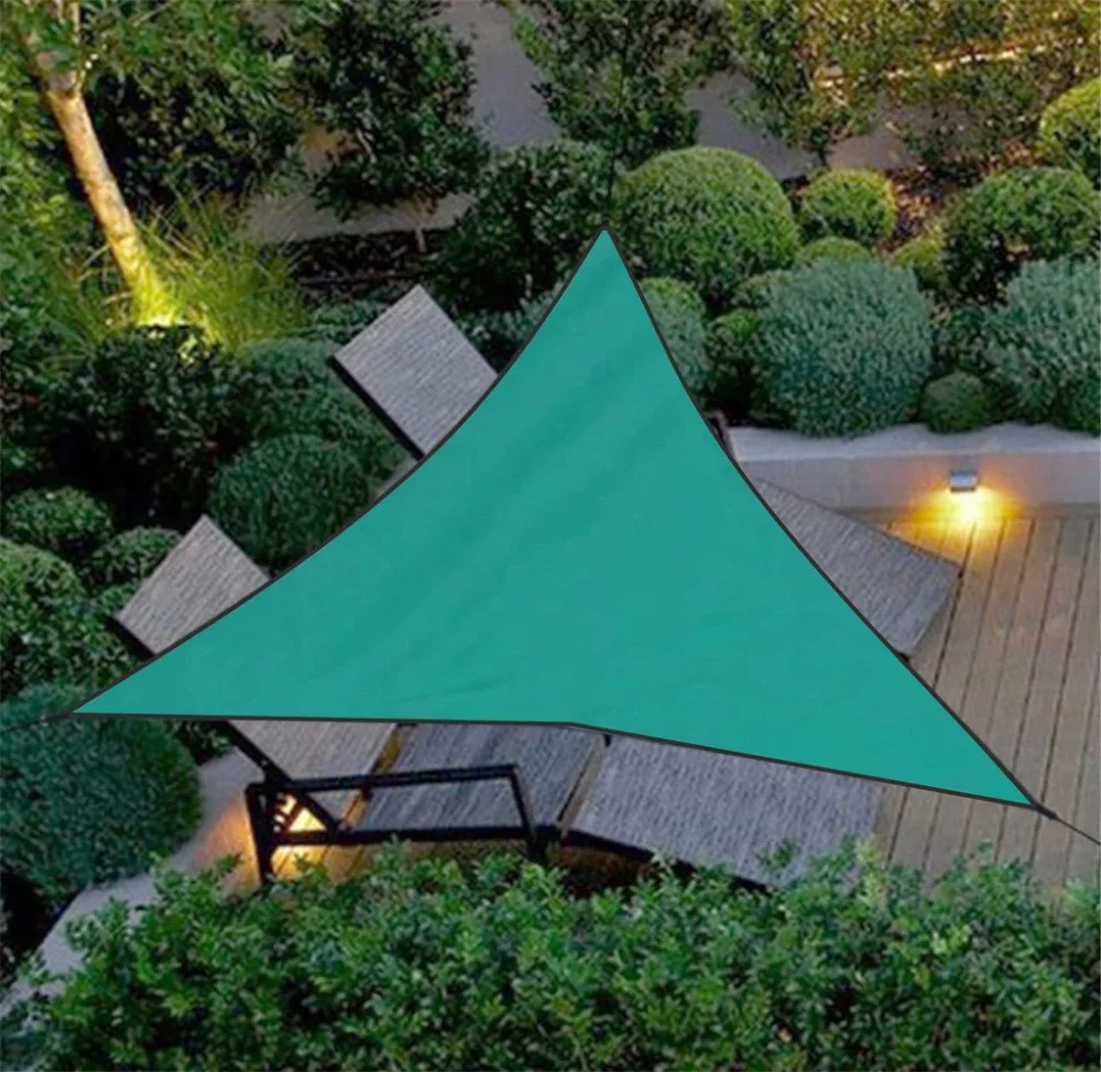 Outdoor waterproof sunscreen triangle canopy 3×3×3 M terrace garden beige sand triangle sunshade UV shade cloth 20N1 (14)