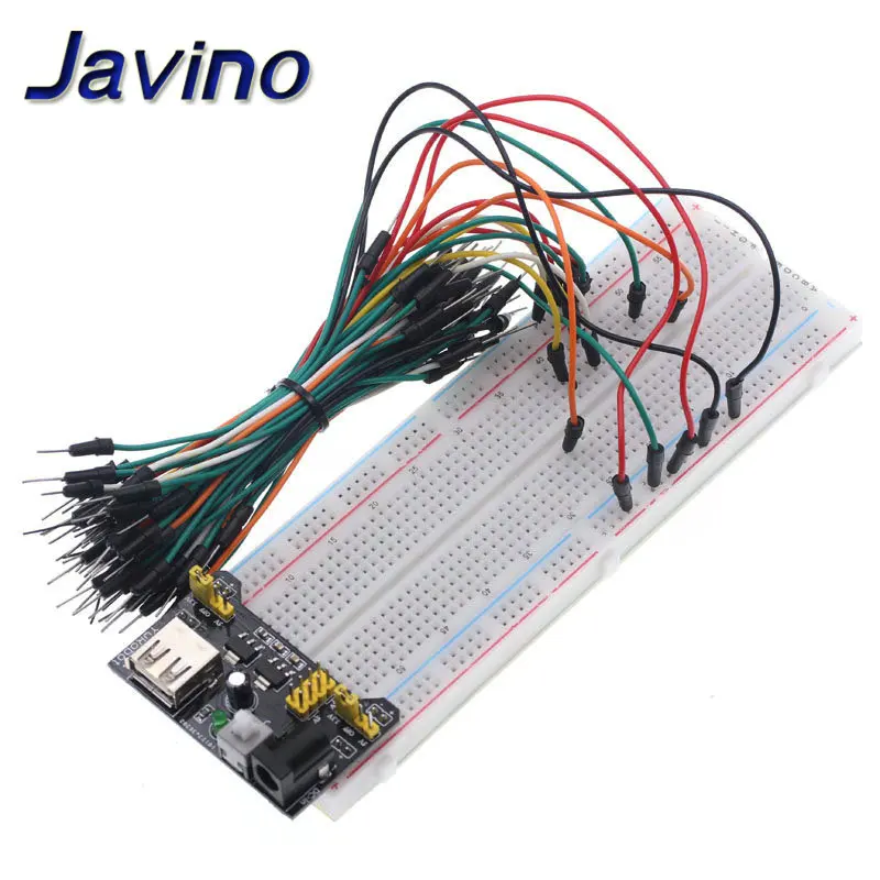 Enhanced Breadboard Power Module and Prototype Kit with Flexible Jumper Wires
