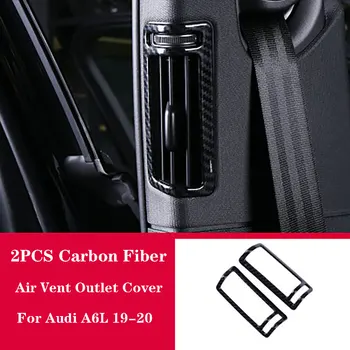 

For Audi A6L19-20 Carbon Fiber B Pillars Side Air Vent Outlet Cover Trim 2PCS/SET