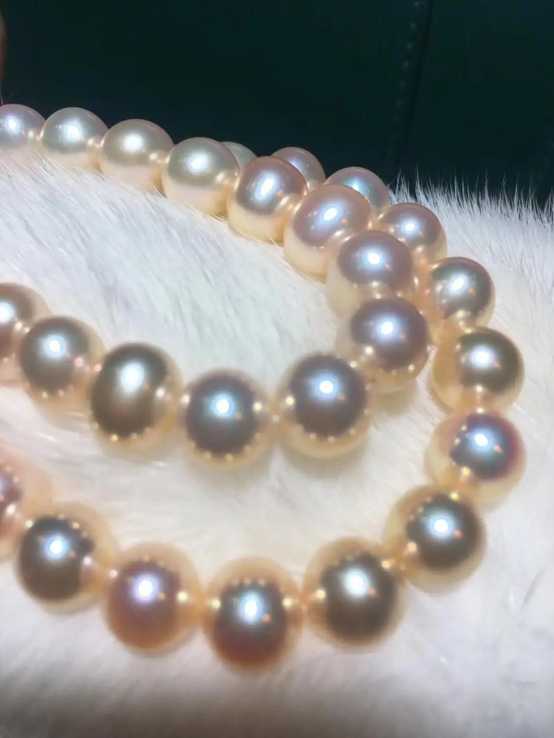 

D109 Pearls Necklaces Fine Jewelry Natural Fresh Water 8-9 Champagne Peals Necklaces for Women Fine Pearls Necklaces