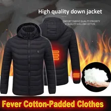 Брендовая зимняя куртка мужская парка 45 ℃ Смарт Usb Брюшная спина Электрический нагрев теплый пуховик хлопковое пальто Мужская ветровка верхняя одежда