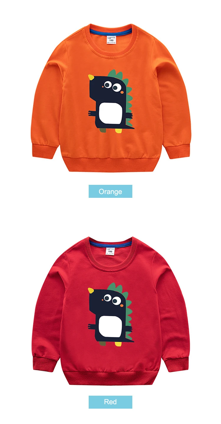Children's sweater cartoon dinosaur print children's clothing new spring and autumn boys and girls long-sleeved Sweatshirts