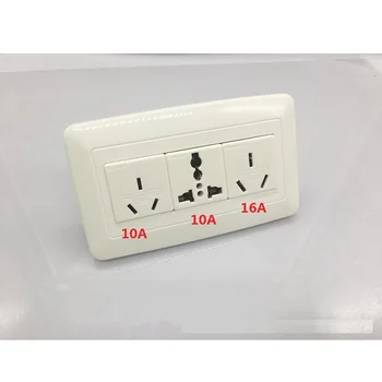 

CN/Universal Socket 146*86mm Wall Charger Power Outlet Panel Plate 10A 16A Electrical Socket Multi-function Power Outlet