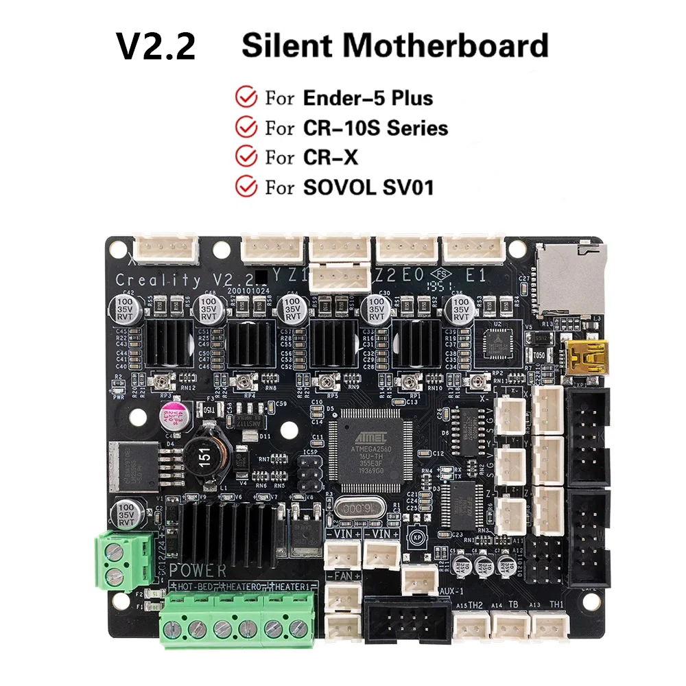 Creality placa base silenciosa TMC2208 para impresora 3D, controlador V2.2 Original de 8 bits, para CREALITY Ender plus, CR X, SV01|Accesorios y partes de impresoras 3D| - AliExpress