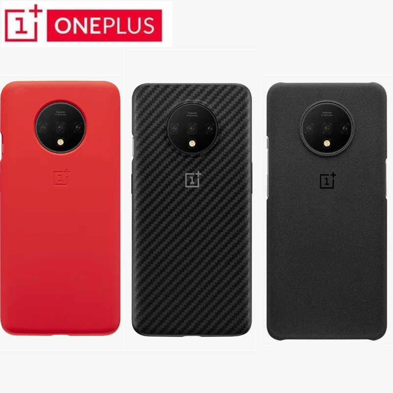Оригинальный чехол 100% Oneplus 7T официальный сток песчаник бампер карбон силиконовая