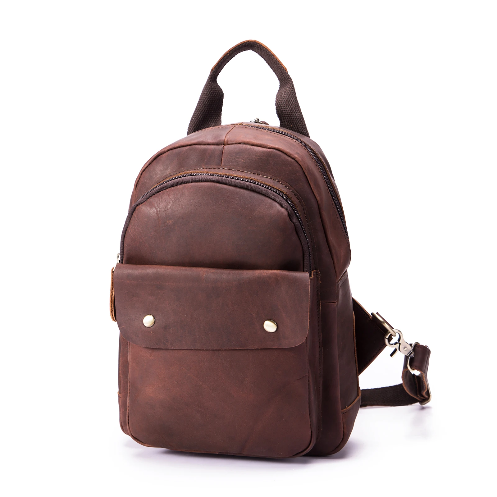 dark brown Дизайн унисекс многоцелевой кожаный повседневный модный нагрудная сумка для путешествий школьный Университетский колледж 1" Сумка для ноутбука рюкзак 1307-dc - Цвет: dark brown