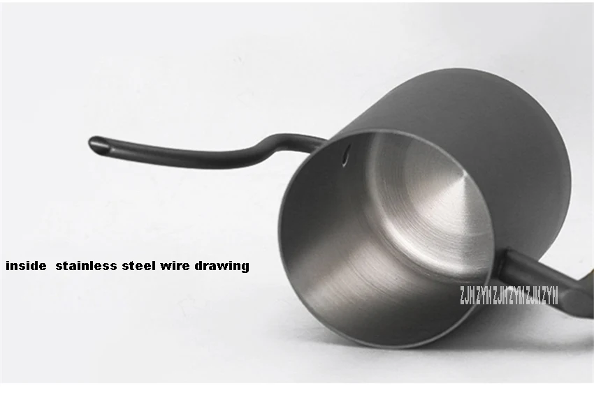 600Ml Pour-Over Coffee Pot Stainless Steel Teflon narrow neck 6mm Drip Coffee Tea Pot Wood Handle Long Mouth Coffee Kettle