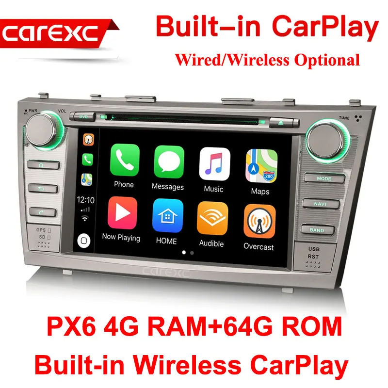 CarExc Android 9,0 автомобильный Muiltmedia плеер с CarPlay для Toyota Aurion 2006-2011 Camry 07-09 с системой gps-навигации автомобиля - Цвет: PX6 64G ROM