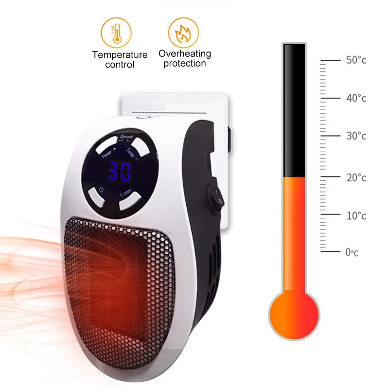 Портативный электрический обогреватель персональный ОБОГРЕВАТЕЛЬ PTC Отопление с дистанционным управлением таймер регулируемый термостат Защита от перегрева