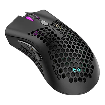 

HOT-7 Buttons 2.4GHz USB Wireless RGB Mouse Rechargeable 3 Gears 1600 DPI Adjustable Hollow Honeycomb Gamer Mice