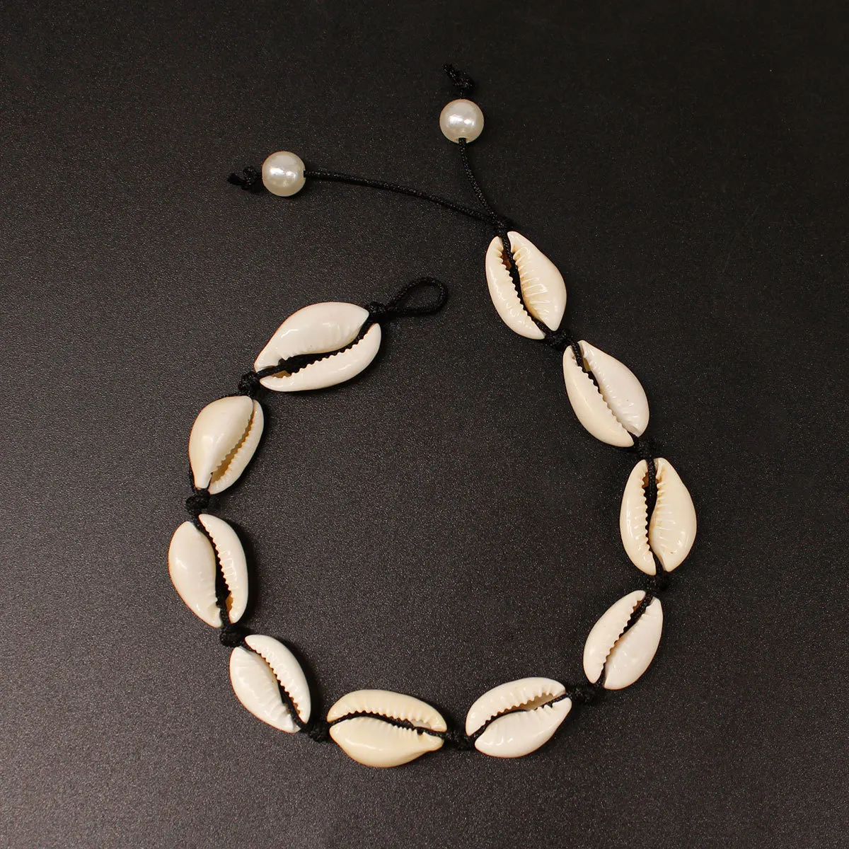 

Europe And America Accessories Natural Shell Beach Single Layer Anklet Women's Fashion Pearl Cord Handmade Foot Ornaments K229