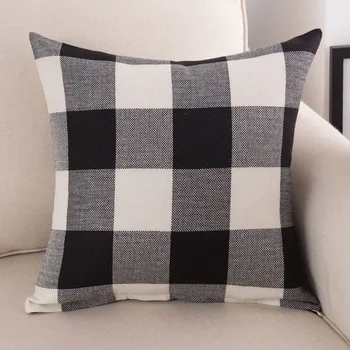 

Solid Color Square Pillowcase Pillow Covers Clothes For Plaid Pillowcase Zipper Home Textile Pillow case 2020