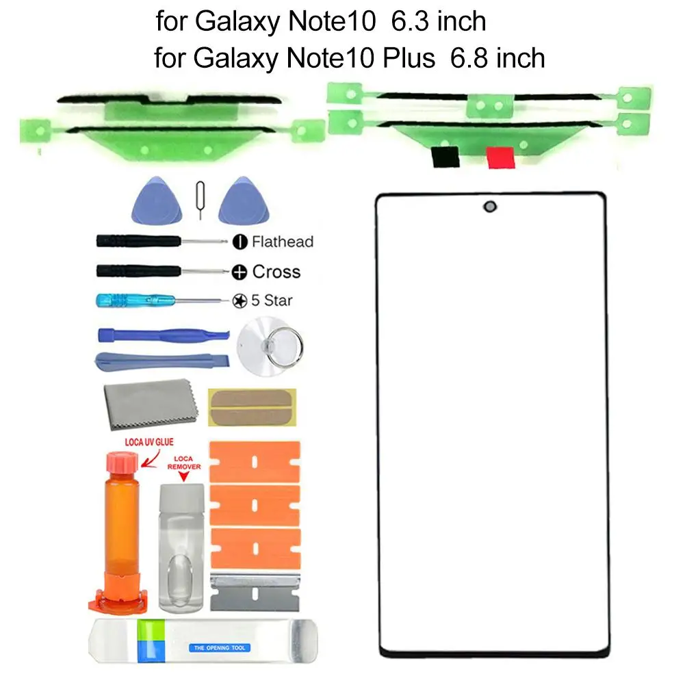 Сменный комплект для ремонта переднего стекла экрана для samsung Galaxy Note 10/10 Plus Сменные аксессуары для телефонов