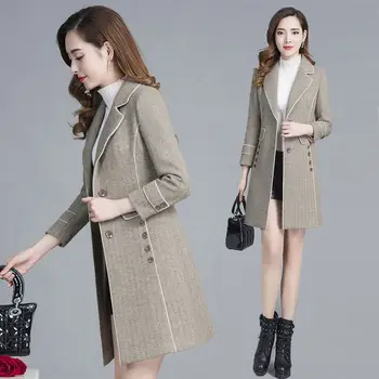 

Autumn and winter wool coat female Mid-Long 2020 New Single Breasted Overcoat casual women's woolen Jackets & Coats