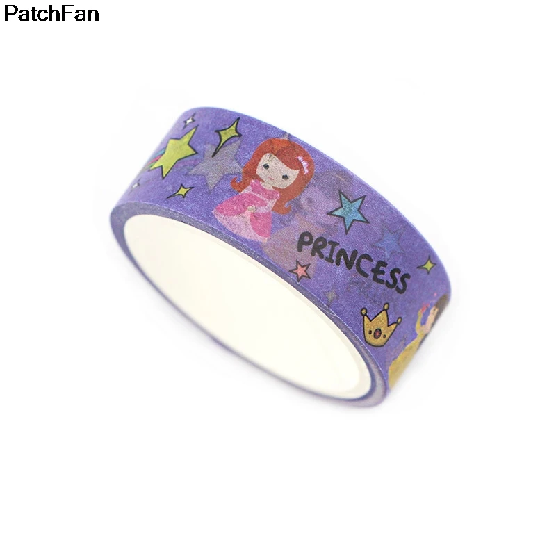 Patchfan принцесса мультфильм Забавный DIY Скрапбукинг дети клей Васи бумага маскировки клейкие ленты Печатный узор наклейки Наклейка A2424