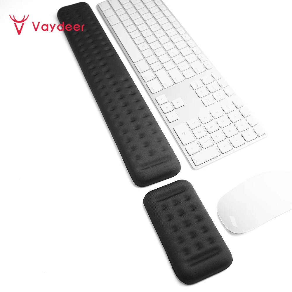 Descanso de Pulso de Teclado e Mouse Espuma de Memória Ergonômica Apoio de Descanso de Palma de Mão para Digitação e Jogos Alívio da Dor no Pulso e Reparação
