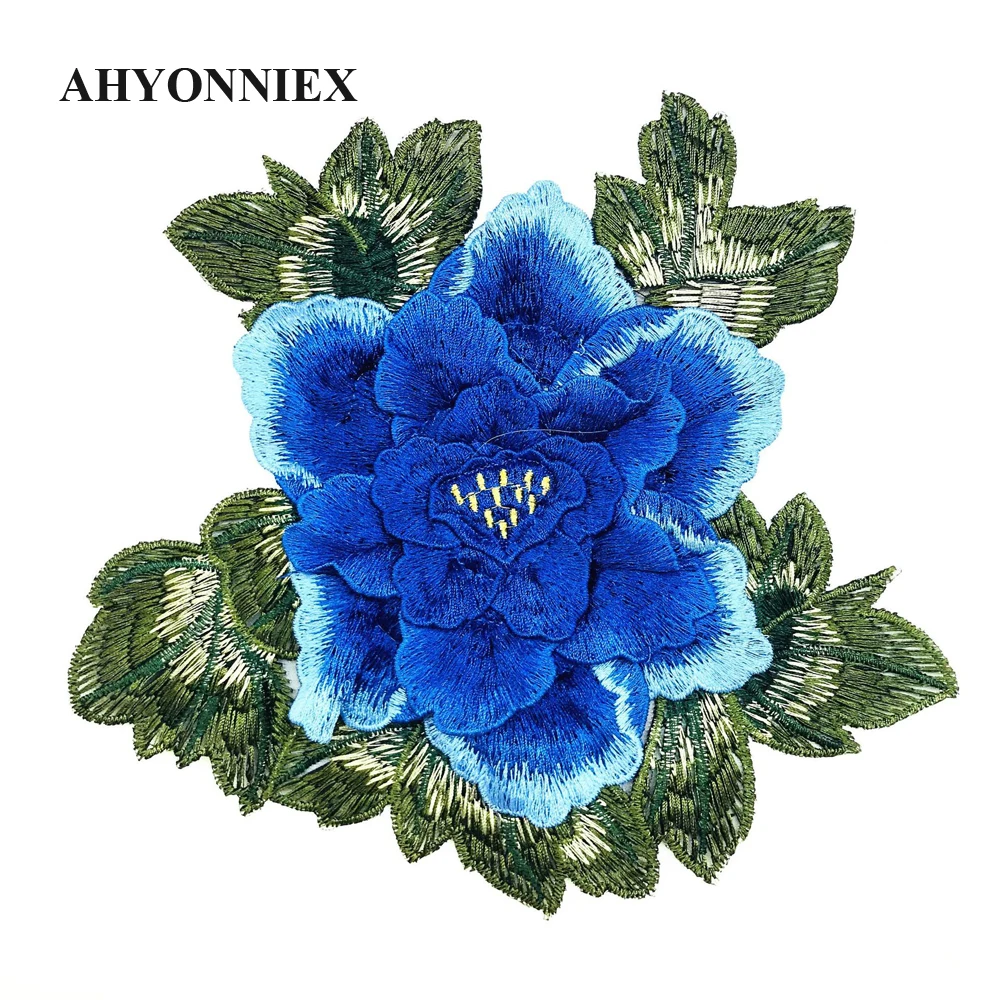 Hohe Qualität 3D Pfingstrose Nähen Auf Stickerei Patch Blume Applique Patches Für Kleidung Jeans Blühende Appliques Parches 22cm x 20cm – Detail 8