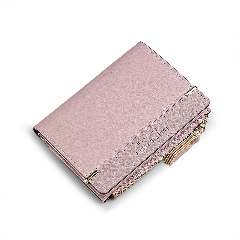 Purple Женский кошелек, короткий женский кошелек для монет, модные кошельки для женщин, держатель для карт, маленький женский кошелек, Женский мини-клатч на застежке для девушек - Цвет: Purple