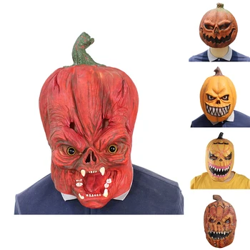 

Hot Party Halloween Latex Pumpkin Mask Cos Ghost Pumpkin Headgear Spoof Game Skull Mask Spoof Props Party Supplies Drop Shipping