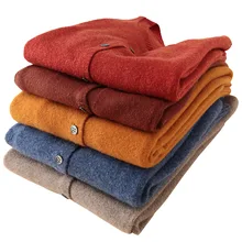 LONGMING мериносовая шерсть Зимний Свитер Кардиган Женская зимняя одежда джемпер с длинным рукавом Теплые Топы