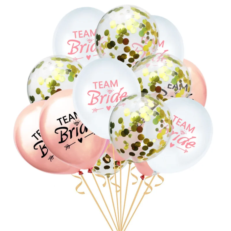 Красный The new Team Bride rose gold confetti balloon for the single wedding and engagement party decoration balloon - Цвет: Красный