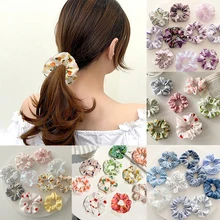 

10Pcs of Pack Women Elastic Hair Bands Stylish Cute Print Girls Silky Scrunchies Elegant Daily Pretty Floral Hair Accessories