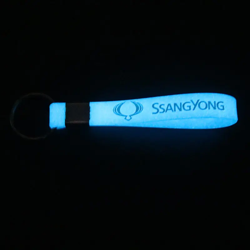 Новинка светящийся автомобильный силиконовый брелок стикер для Ssangyong Rexton Kyron Korando