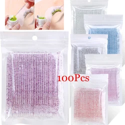 Disposable Crystal Micro Brush Mascara Wands Applicator Lash Removing Swab Makeup brushes For Eyelash Extension Tools 100pcs