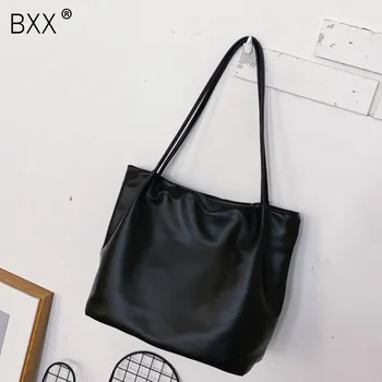 

[BXX] Luxury PU Leather Crossbody Bags For Women 2020 Winter Simple Style Large Capacity Shoulder Messenger Bag Handbags HJ762