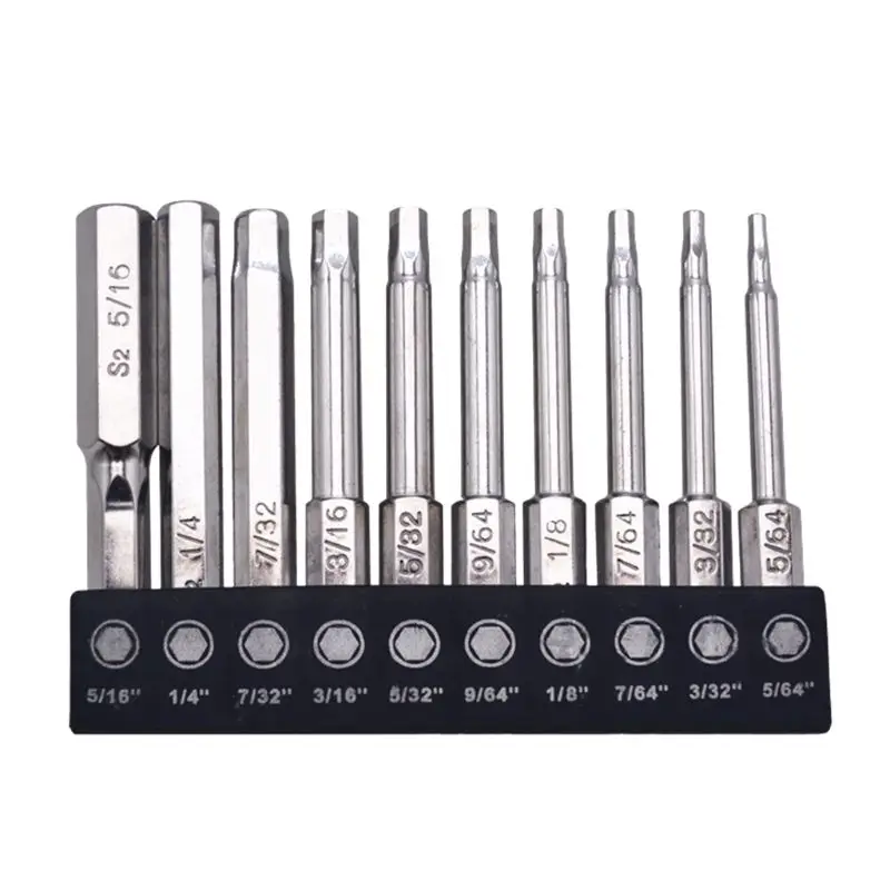 20pcs/set S2 Steel Screwdriver Bits Hex Torx Magnetic Head 60mm Extra Long Hand