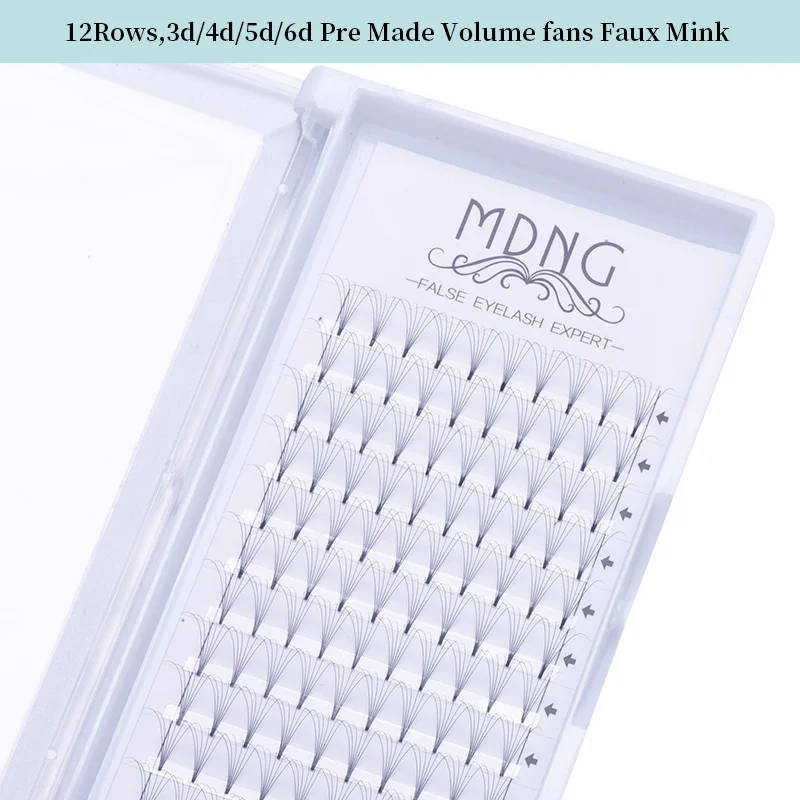 Mdng cílios pré-fabricado fãs largos 3d/4d/5d/6d/haste curta russo volume profissional cílios extensões falso vison