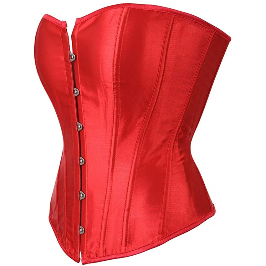 Bustier femme,Dames Classique Burlesque Satin Sans Bretelles Bustier