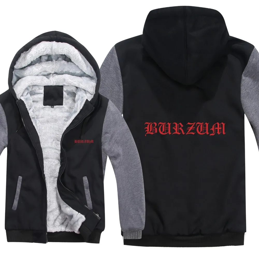 Burzum толстовки куртка мужская Пальто Зимняя мужская повседневная шерстяная подкладка флис утолщаются бурзум толстовки с капюшоном