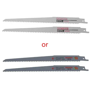 

2pcs High Carbon Steel 6TPI 200mm Reciprocating Saw Blade For Cutting Metal Wood