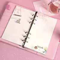 Sharkbang New 80 Sheets Kawaii Sakura And Cat A6 Loose Leaf Notebook Refill Spiral Binder Inner Pages Line Grid Blank Agenda 2