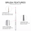 KADS 3pcs/set Professional Nail Liner Brush Silver Drawing Painting Acrylic Nail Art Brush Set for Nal Brushes 5