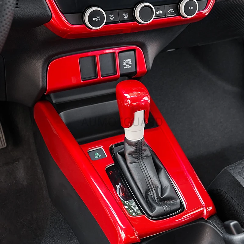 

For Honda Fit 2021 Central Control Gear Car Interior Modification Dedicated Four-generation GR9 Red Decorative Patch