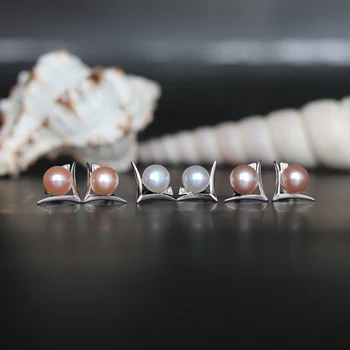 

Sinya Natural freshwater pearl stud earring Fashion design 925 sterling silver fine jewelry women Mother ladies girls gift