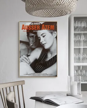 

Breathless À bout de souffle Jean-Luc Godard Movie Film Decorative Poster Wall Canvas Sticker Home Decor