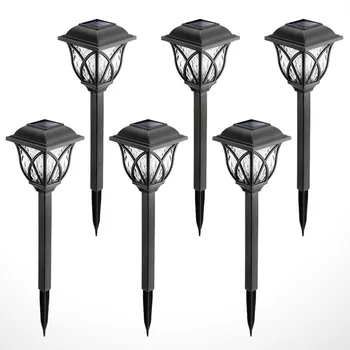 

6 pcs Outdoor Plastic Decorative Waterproof Garden Lamp Landscape Lights Stake Light for Pathway Driveway
