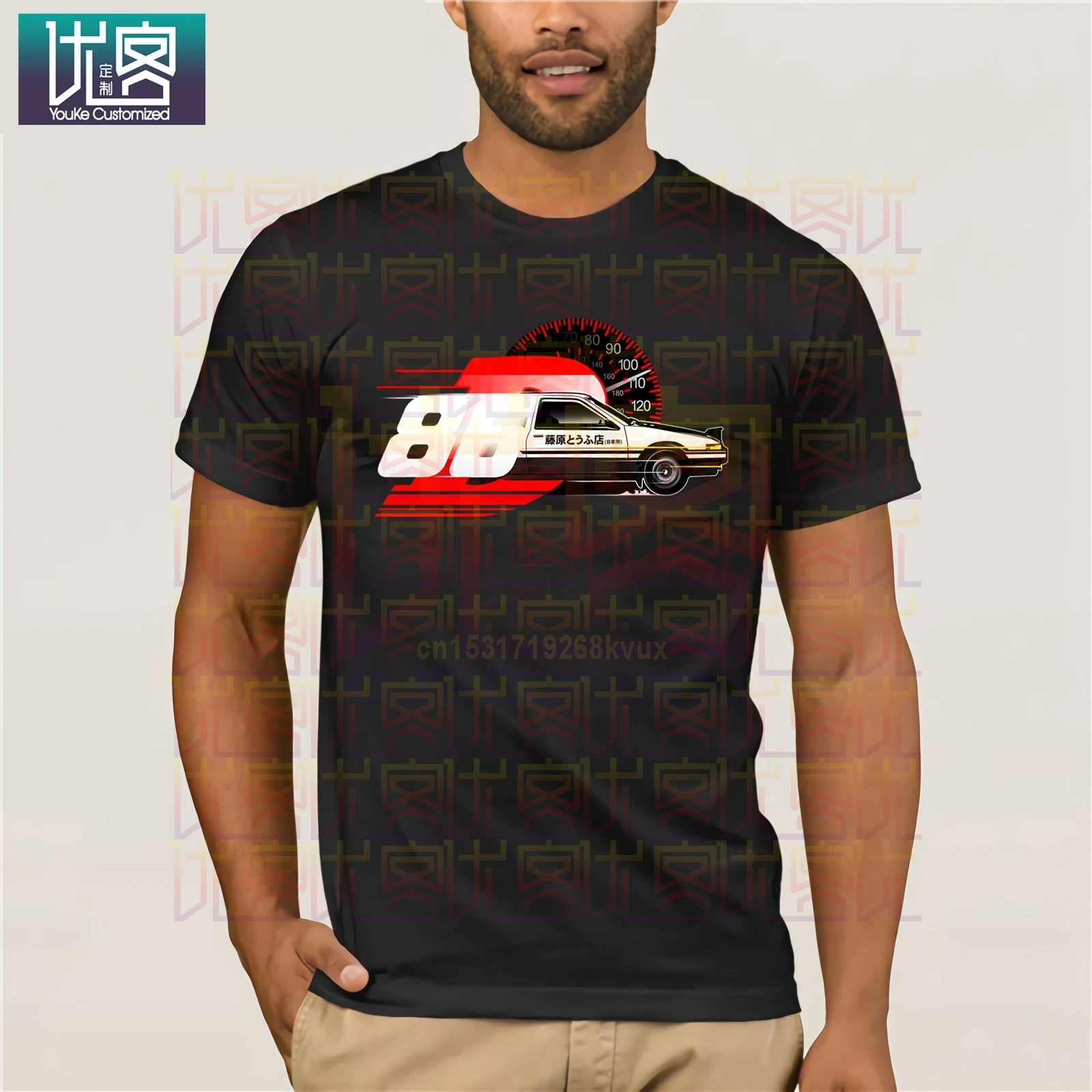 Initial D яккина для Drift футболка King Одежда популярная с круглым вырезом 100% хлопок